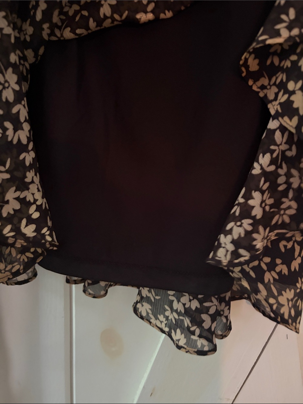 Tommy Hilfiger Black Midi Dress with Cream Floral Print - Picture 5 of 6